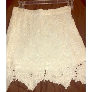 TopShop Petite white lace skirt, size 4